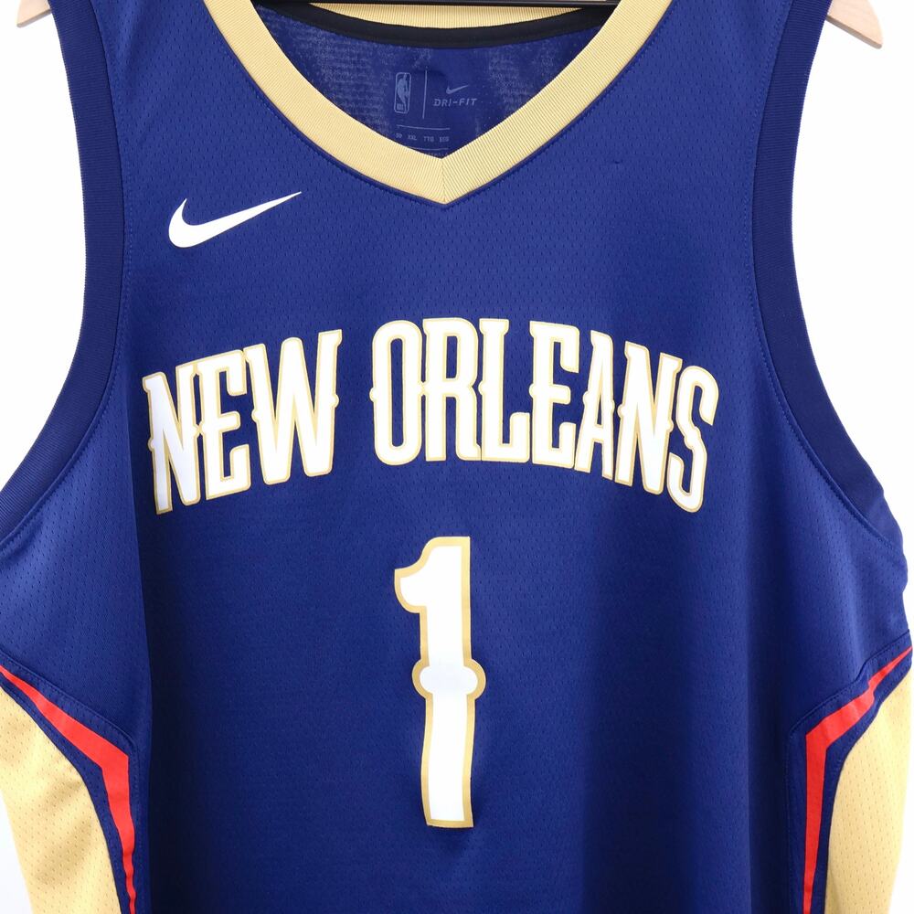 Nike NBA New Orleans Pelicans Zion Williamson #1 Swingman Jersey Men XXL 56 Blue - Picture 3 of 5